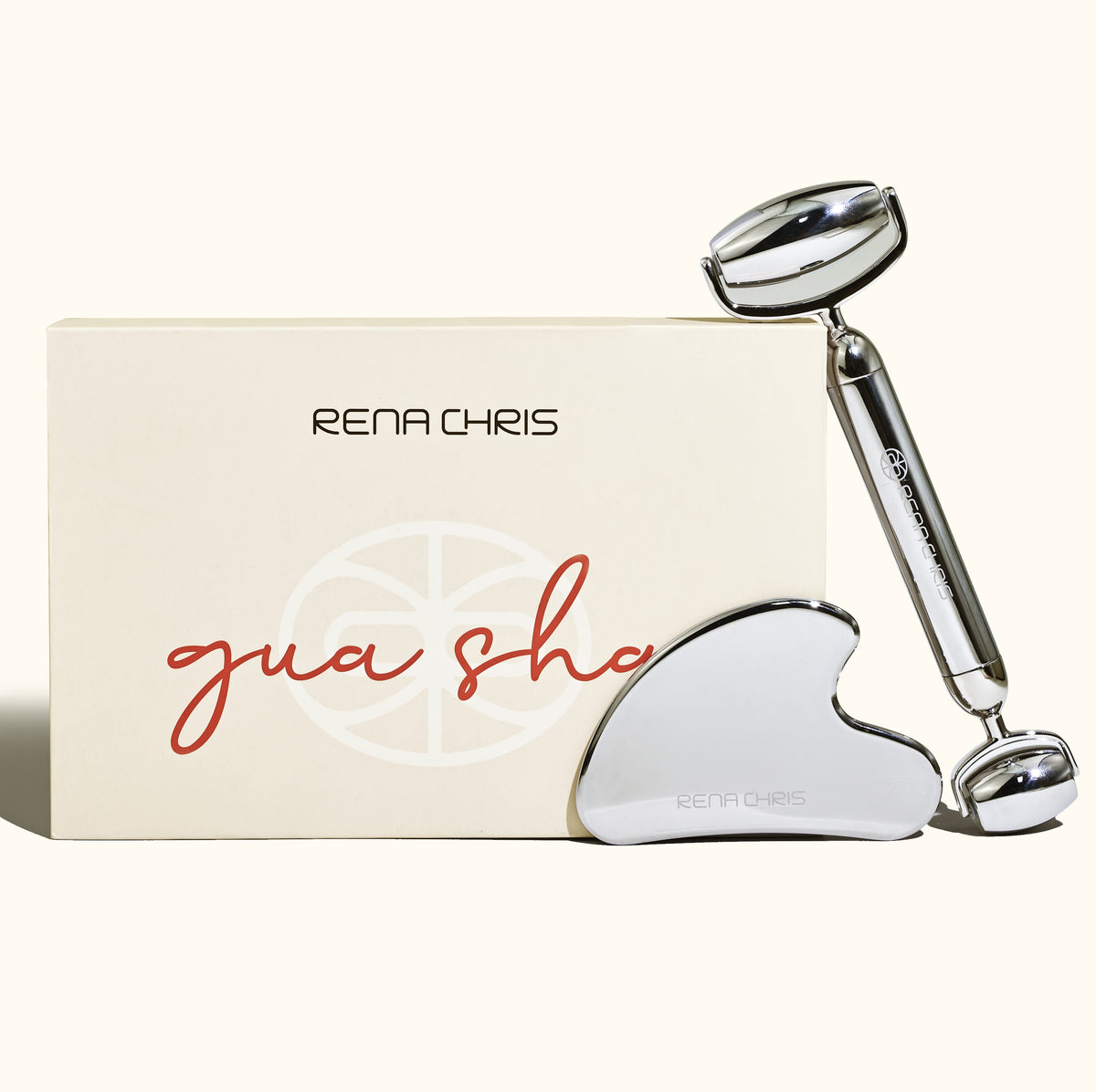 Stainless Steel Face Roller & Gua Sha Set